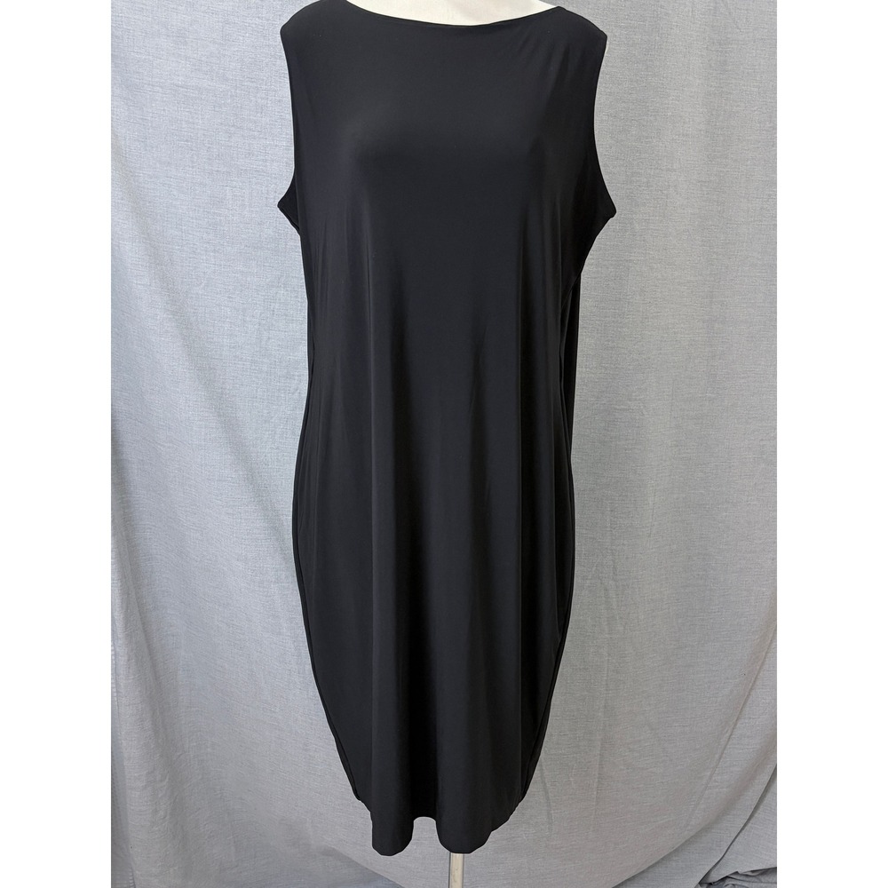 Norma Kamali Oversized Cocoon Dress Black Boat Neck Sleeveless XXL